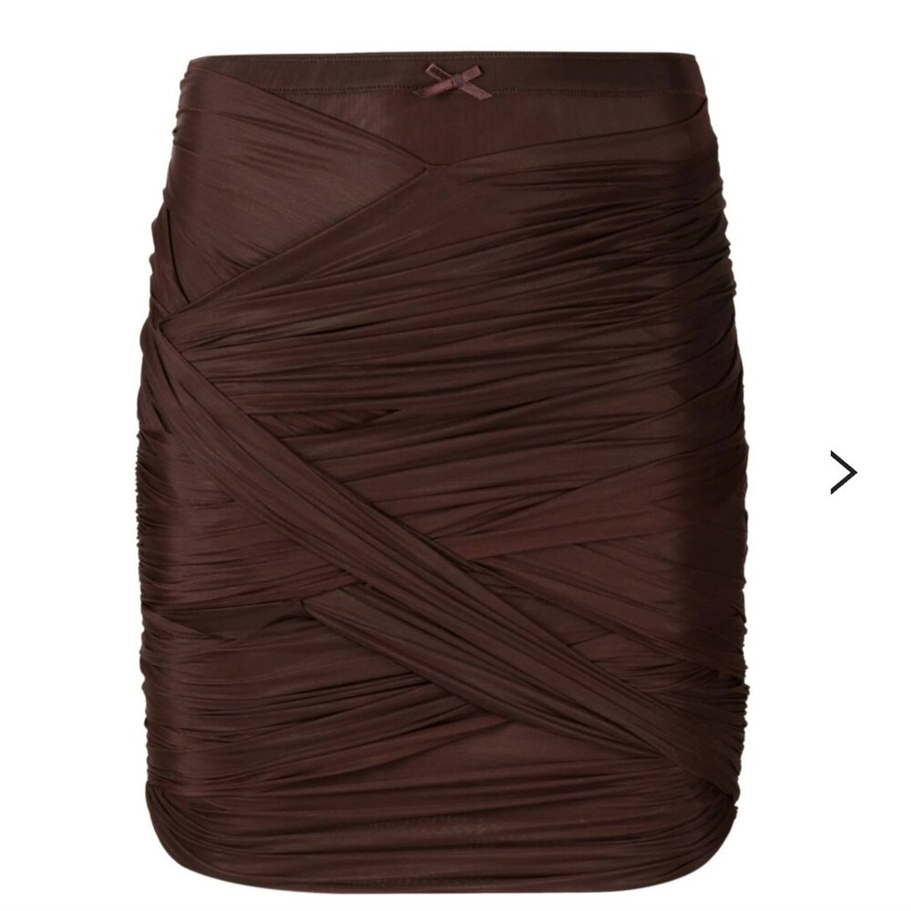 Alexander Wang Ruched Skirt with Interweaving in Brunette, Size XS